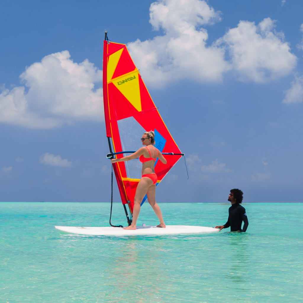 Windsurfing at Veligandu Maldives.