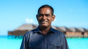 Long serving team member Mahinda at Veligandu Maldives