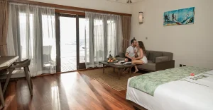 Honeymoon couple in Villa at Veligandu Maldives