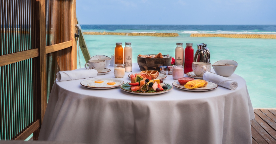 In Villa breakfast at Veligandu Maldives