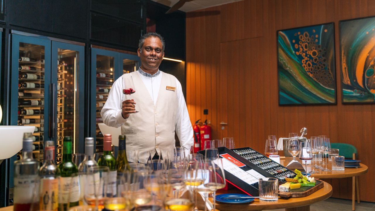 Wine tasting with Sommelier at Veligandu Maldives