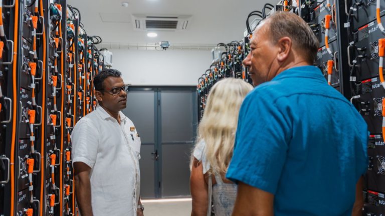 Tour of Solar energy plat at Veligandu Maldives