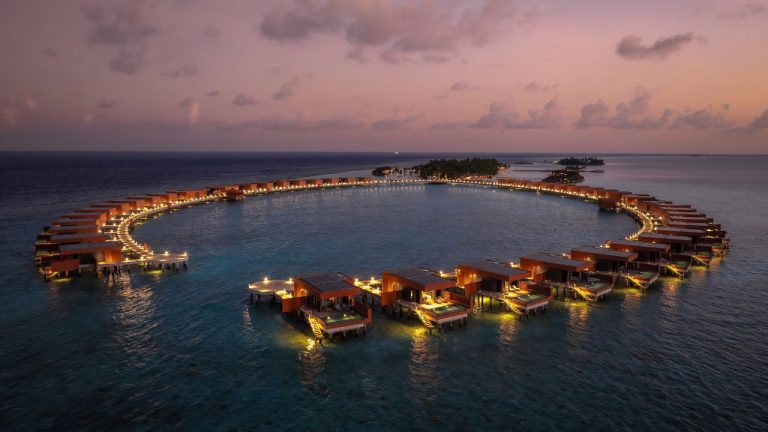 Veligandu Maldives Resort at night