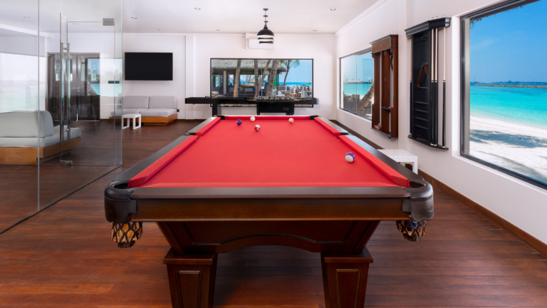 Gamesroom with sea view at Veligandu Maldives