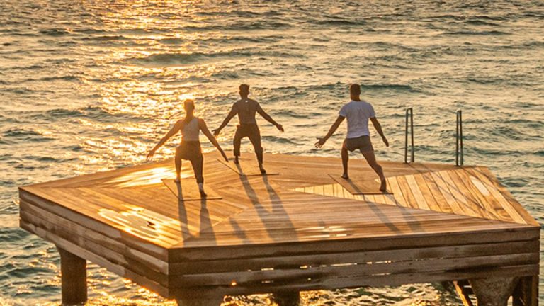 Early morning Yoga at Veligandu Maldives